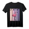 Kinder T-Shirt zum 7. Geburtstag für Mädchen mit süßem Flamingo - Retro Design für Flamingo Fans
