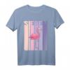 Kinder T-Shirt zum 7. Geburtstag für Mädchen mit süßem Flamingo - Retro Design für Flamingo Fans