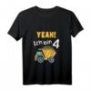 Kinder Ich bin schon 4 Jahre alt Baustelle Laster T-Shirt - Lustiges Geburtstagsgeschenk für Jungen und kleine Bauarbeiter
