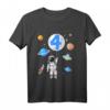 Kinder Astronaut T-Shirt zum 4. Geburtstag - Weltraum Outfit für Jungen und Mädchen, ideales Geschenk für kleine Raumfahrer