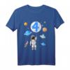 Kinder Astronaut T-Shirt zum 4. Geburtstag - Weltraum Outfit für Jungen und Mädchen, ideales Geschenk für kleine Raumfahrer