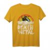 Death Metal Katze Retro Regenbogen T-Shirt für Metalfans, Heavy Metal Fans & Katzenliebhaber – Perfekt für Festivals & Rockkonzerte