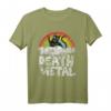 Death Metal Katze Retro Regenbogen T-Shirt für Metalfans, Heavy Metal Fans & Katzenliebhaber – Perfekt für Festivals & Rockkonzerte