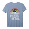 Death Metal Katze Retro Regenbogen T-Shirt für Metalfans, Heavy Metal Fans & Katzenliebhaber – Perfekt für Festivals & Rockkonzerte