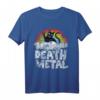 Death Metal Katze Retro Regenbogen T-Shirt für Metalfans, Heavy Metal Fans & Katzenliebhaber – Perfekt für Festivals & Rockkonzerte
