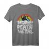 Death Metal Katze Retro Regenbogen T-Shirt für Metalfans, Heavy Metal Fans & Katzenliebhaber – Perfekt für Festivals & Rockkonzerte