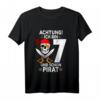 Kinder Achtung ich bin 7 Jahre alt Geburtstag Junge Pirat Party T-Shirt - Lustiges Geschenk für Piratenliebende Kinder