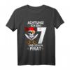Kinder Achtung ich bin 7 Jahre alt Geburtstag Junge Pirat Party T-Shirt - Lustiges Geschenk für Piratenliebende Kinder