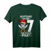 Kinder Achtung ich bin 7 Jahre alt Geburtstag Junge Pirat Party T-Shirt - Lustiges Geschenk für Piratenliebende Kinder