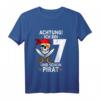 Kinder Achtung ich bin 7 Jahre alt Geburtstag Junge Pirat Party T-Shirt - Lustiges Geschenk für Piratenliebende Kinder