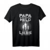 Papa erster Held des Sohnes erste Liebe der Tochter Geschenk T-Shirt – Emotionales Partnerlook für Vatertag, Geburtstag & Weihnachten