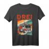 Kinder Feuerwehr T-Shirt für 3 Jahre Jungen - Feuerwehrauto Motiv zum Geburtstag, Retro Design für kleine Feuerwehrfans