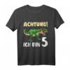 Kinder Dino T-Shirt zum 5. Geburtstag für Jungen - Dinosaurier Geschenk für 5-Jährige, klassisch geschnitten