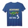 Kinder Dino T-Shirt zum 5. Geburtstag für Jungen - Dinosaurier Geschenk für 5-Jährige, klassisch geschnitten