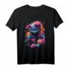 Niedliches Katze in bunten Blumen T-Shirt – Modische Tier- und Naturmotive für Kinder und Erwachsene