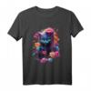 Niedliches Katze in bunten Blumen T-Shirt – Modische Tier- und Naturmotive für Kinder und Erwachsene