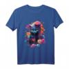 Niedliches Katze in bunten Blumen T-Shirt – Modische Tier- und Naturmotive für Kinder und Erwachsene