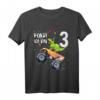 Kinder T-Shirt zum 3. Geburtstag mit Dinosaurier, Monster Truck & Fahrzeugmotiven - Für Jungen & Mädchen