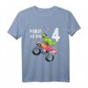 Kinder Geburtstag T-Shirt für 4 Jahre Dinosaurier & Monster Truck – Jungen und Mädchen, klassisch geschnitten, doppelt genähter Saum