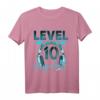 Kinder Gaming T-Shirt zum 10. Geburtstag - Level 10 Freigeschaltet mit Headset Motiv für Jungen und Mädchen