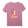 Süßer Fuchs und Kolibri, Kirschblüte - Lustiges Retro Tiermotiv T-Shirt für Natur- und Vogel-Liebhaber, perfekt als Geschenk zum Geburtstag, Weihnachten, Vatertag und Muttertag