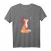 Süßer Fuchs und Kolibri, Kirschblüte - Lustiges Retro Tiermotiv T-Shirt für Natur- und Vogel-Liebhaber, perfekt als Geschenk zum Geburtstag, Weihnachten, Vatertag und Muttertag