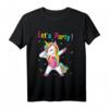 Einhorn Lets Party Outfit Damen & Mädchen – Lustiges Tanzendes Einhorn T-Shirt für Geburtstags-, Mottoparty, Weihnachtsfeier & Junggesellenabschied