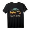Mama Bär mit 2 Jungen Retro Berge T-Shirt – Liebevolles Muttertagsgeschenk mit Naturmotiv für Mütter und Familien