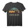 Mama Bär mit 2 Jungen Retro Berge T-Shirt – Liebevolles Muttertagsgeschenk mit Naturmotiv für Mütter und Familien