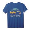 Mama Bär mit 2 Jungen Retro Berge T-Shirt – Liebevolles Muttertagsgeschenk mit Naturmotiv für Mütter und Familien