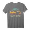 Mama Bär mit 2 Jungen Retro Berge T-Shirt – Liebevolles Muttertagsgeschenk mit Naturmotiv für Mütter und Familien