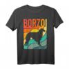 Barsoi Vintage Retro Hundeliebhaber Mama Papa Geschenk T-Shirt – Lustiges niedliches Geschenk für Borzoi-Fans und Hundeliebhaber