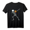 Lustiges Halloween Skeleton Basketball T-Shirt mit DAB Dance Motiv für Kinder & Erwachsene – Perfekt für Party, Schule & Stadtbummel