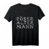 Böser alter Mann in Knochenschriftzug T-Shirt – Perfektes Geschenk für Biker, Skull-Fans und Rocker zu Weihnachten, Vatertag, Muttertag oder Geburtstag