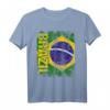 BRASILIEN Flagge T-Shirt für Damen, Herren und Kinder - Gelb, Klassisch geschnitten, doppelt genähter Saum