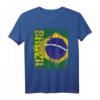 BRASILIEN Flagge T-Shirt für Damen, Herren und Kinder - Gelb, Klassisch geschnitten, doppelt genähter Saum