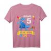 Kinder Dinosaurier T-Shirt für 5 Jahre Geburtstag - Jungen und Mädchen, klassisch geschnitten, ideales Geschenk