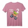 Kinder Geburtstag T-Shirt für 2 Jahre Dinosaurier & Monster Truck – Lustiges Geschenk für Jungen & Mädchen