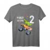 Kinder Geburtstag T-Shirt für 2 Jahre Dinosaurier & Monster Truck – Lustiges Geschenk für Jungen & Mädchen