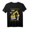 Kinder T-Shirt zum 2. Geburtstag für Jungen - Bagger Baustelle Design, ideales Geschenk für kleine Baumeister & Baustellenfans