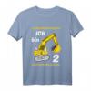 Kinder T-Shirt zum 2. Geburtstag für Jungen - Bagger Baustelle Design, ideales Geschenk für kleine Baumeister & Baustellenfans