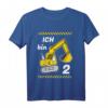Kinder T-Shirt zum 2. Geburtstag für Jungen - Bagger Baustelle Design, ideales Geschenk für kleine Baumeister & Baustellenfans