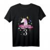 Kinder 3. Geburtstag Geschenk - Süßes Einhorn T-Shirt für Mädchen, klassisch geschnitten, doppelt genähter Saum