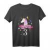Kinder 3. Geburtstag Geschenk - Süßes Einhorn T-Shirt für Mädchen, klassisch geschnitten, doppelt genähter Saum