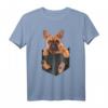 T-Shirt mit französischer Bulldogge in Tasche – Süßes Hunde-Liebhaber-Shirt für Bulldoggen-Fans und Hundemütter