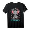 Just A Girl Who Loves Elephants T-Shirt für Mädchen – Perfektes Geschenk zum Geburtstag & Weihnachten für Elefantenliebhaberinnen