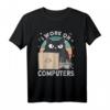 Grumpy Computer Cat T-Shirt - Lustiges Coding & IT Geschenk für Programmierer, Admins & Katzenliebhaber