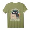 Grumpy Computer Cat T-Shirt - Lustiges Coding & IT Geschenk für Programmierer, Admins & Katzenliebhaber