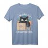 Grumpy Computer Cat T-Shirt - Lustiges Coding & IT Geschenk für Programmierer, Admins & Katzenliebhaber
