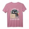 Grumpy Computer Cat T-Shirt - Lustiges Coding & IT Geschenk für Programmierer, Admins & Katzenliebhaber